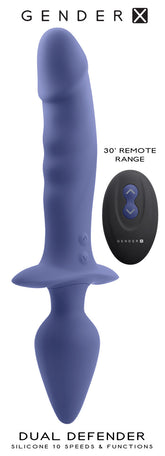 Dual Defender Double Ended Vibrator With Remote Control Purple Butt Plugs